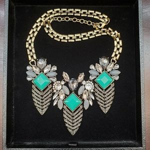 Bronze Teal statement necklace